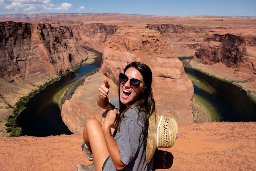 woman smiling on arizona hike