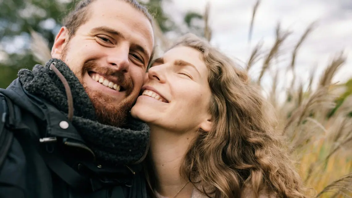 young couple smiling