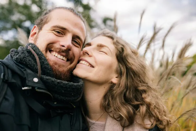 young couple smiling